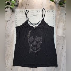 Vocal Strappy Vneck Skull Tank